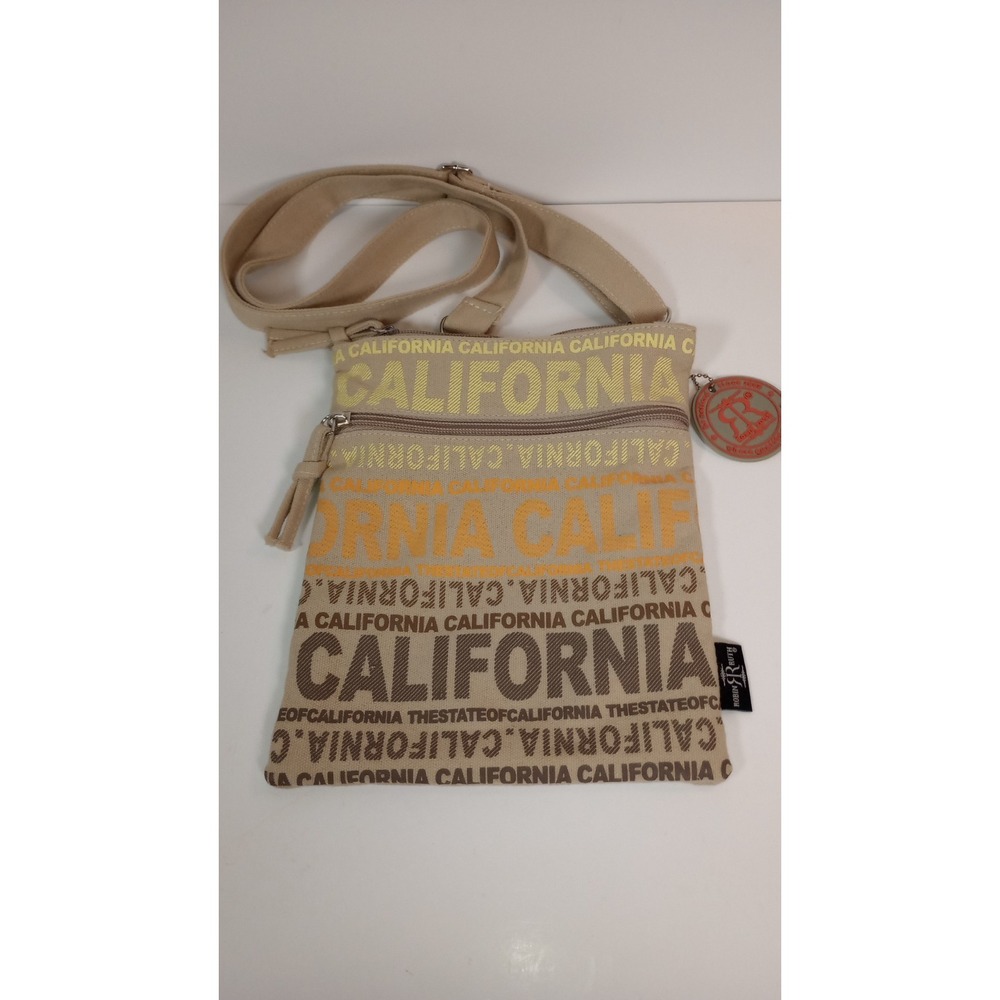 Robin Ruth California Canvas Crossbody Bag Tan Boho Chic Adjustable Strap